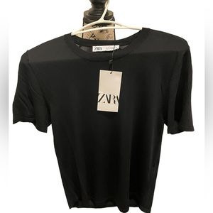 Zara lightweight shell top short sleeve XL black